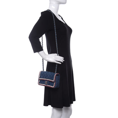 Chanel Denim Braided Mini Rectangular Flap Bag Blue 2 of 10