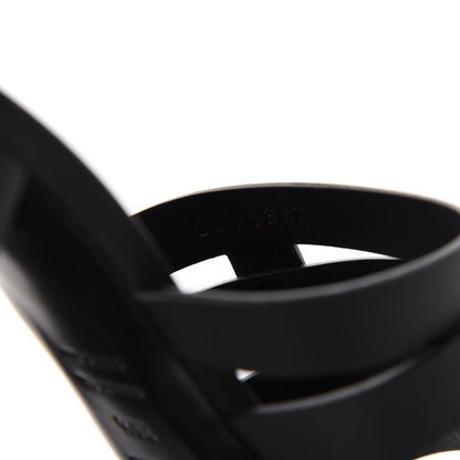 Hermes Calfskin Epsom Amica Sandals 38.5 Black 8 of 9
