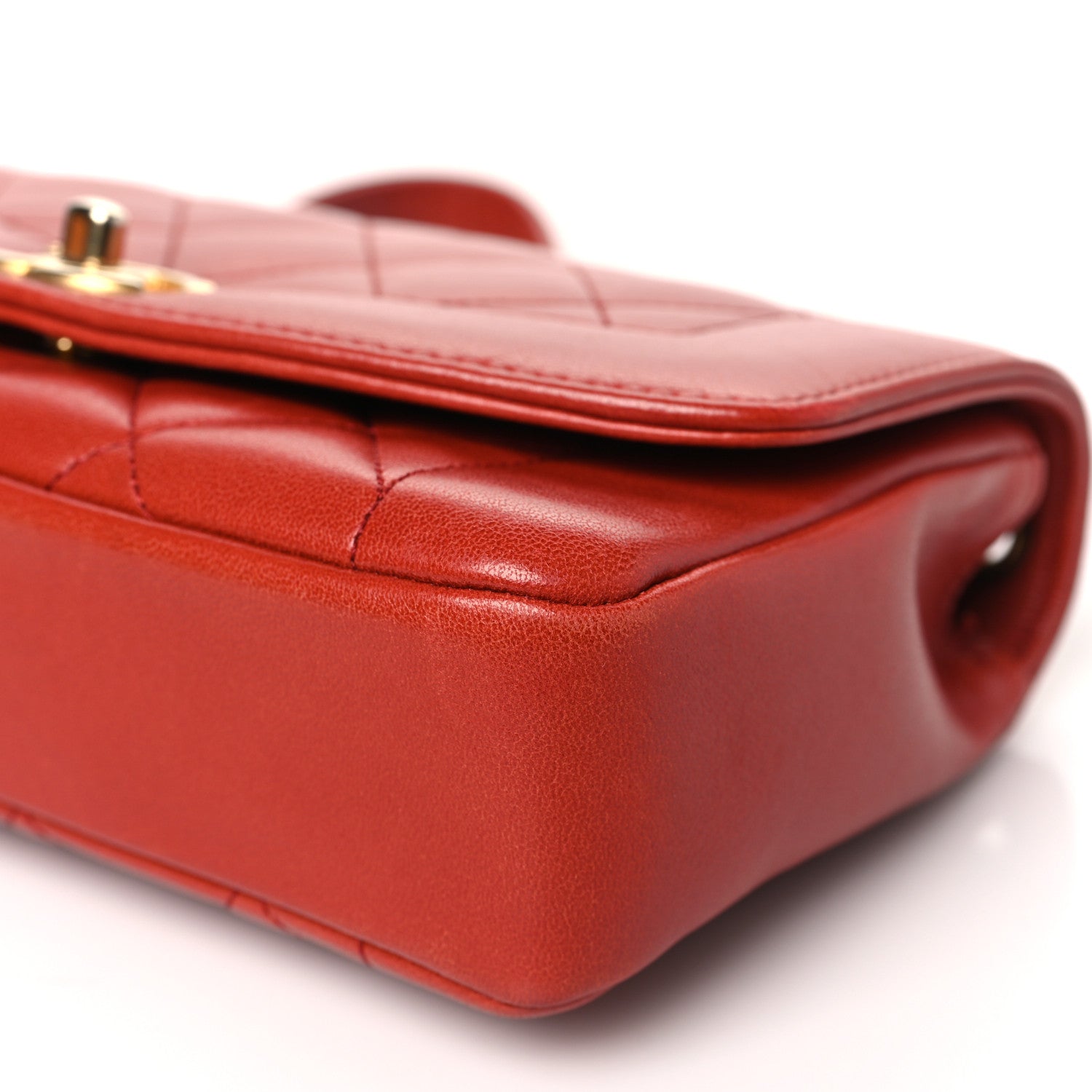 Chanel Lambskin Quilted Medium Vintage Flap Bag Red 10 of 11