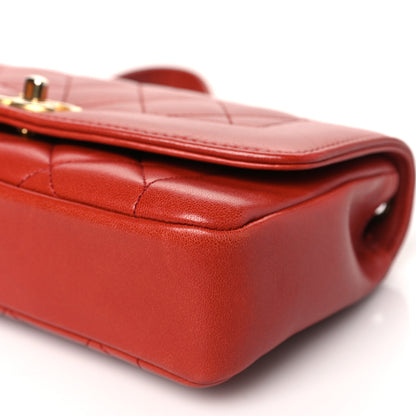 Chanel Lambskin Quilted Medium Vintage Flap Bag Red 10 of 11