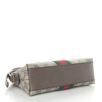 Gucci GG Supreme Monogram Textured Dollar Calfskin Web Small Ophidia Dome Shoulder Bag Beige Ebony New Acero 4 of 9