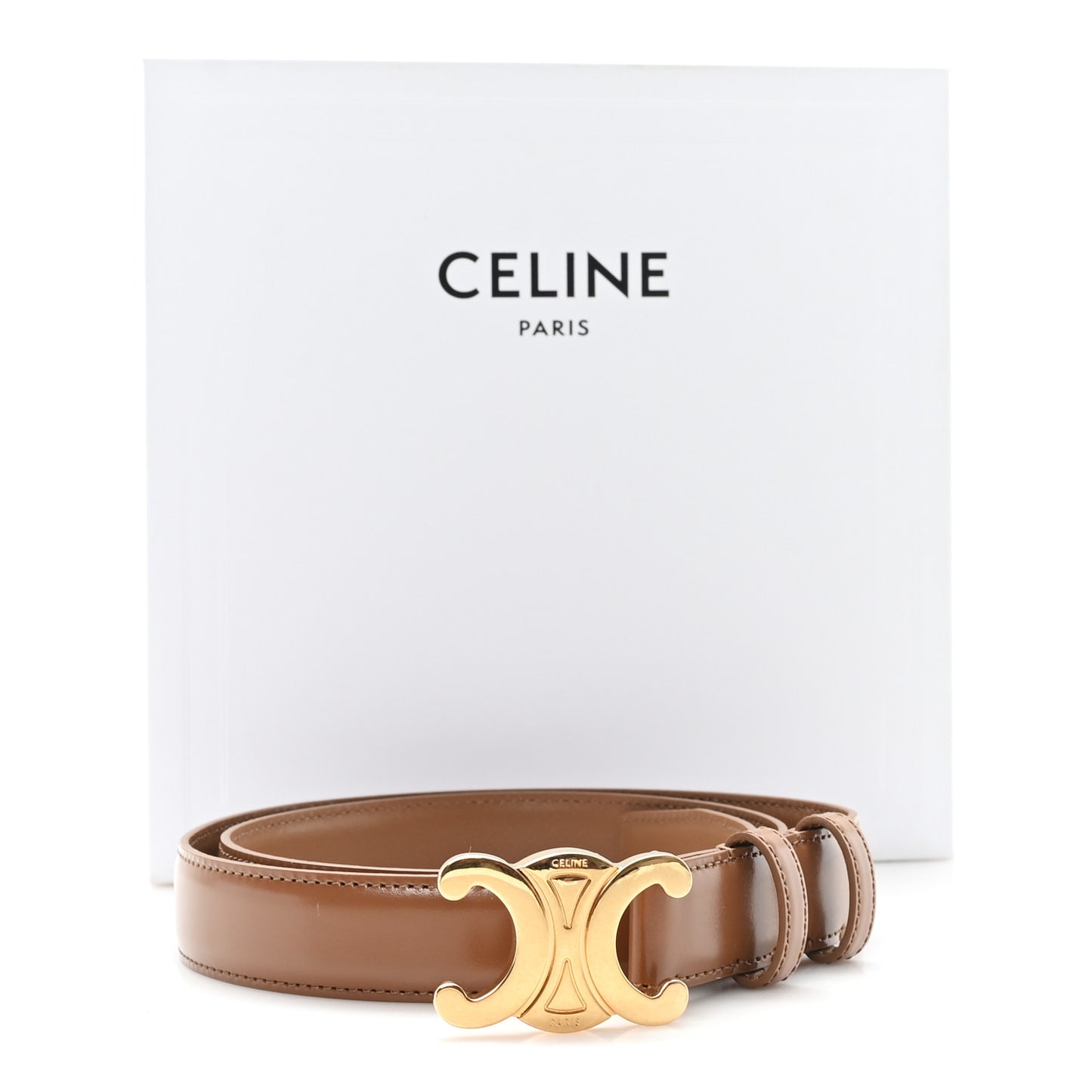 Box Calfskin Medium 25mm Triomphe Belt 85 34 Tan