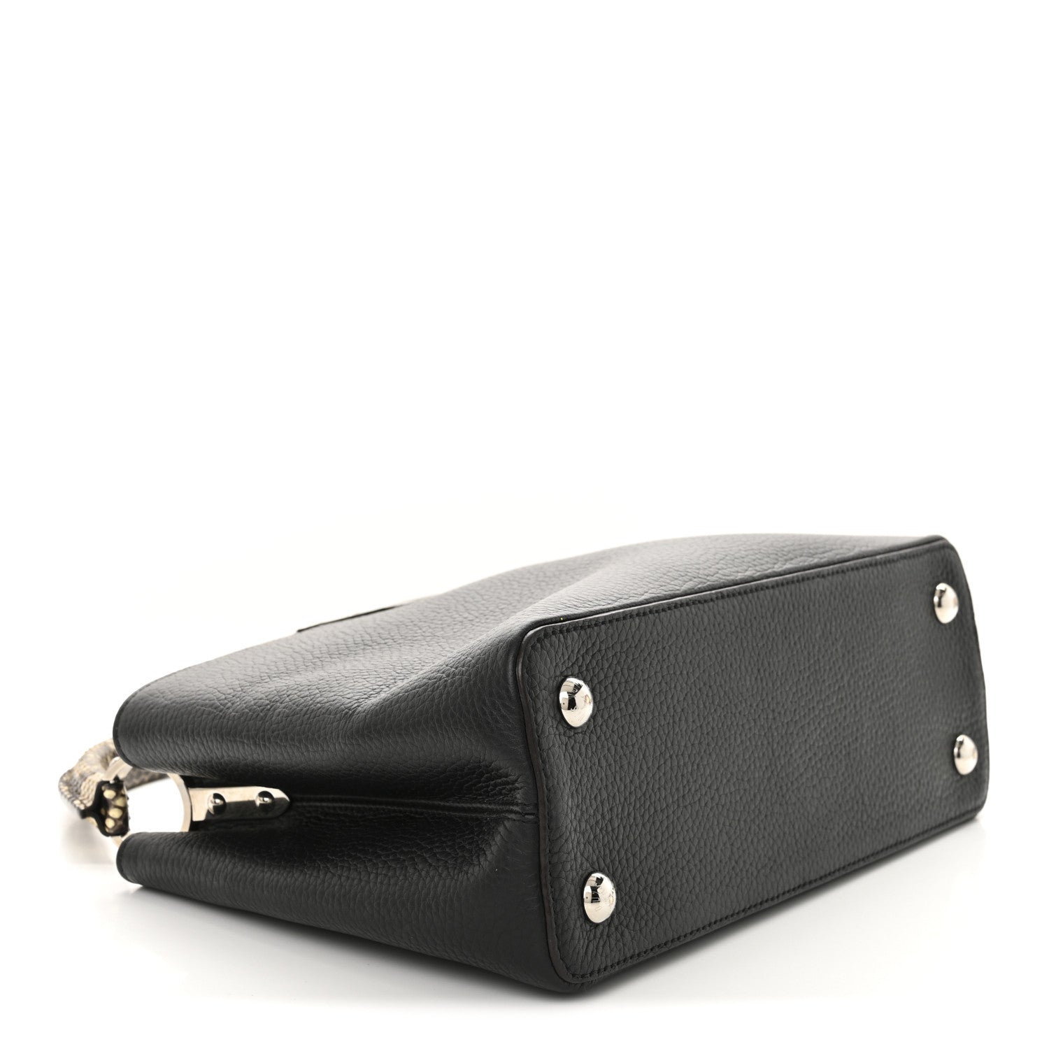 Louis Vuitton Taurillon Snakeskin Capucines PM Black 4 of 11