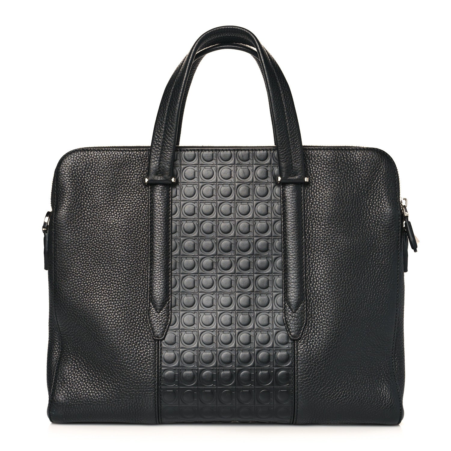 Salvatore Ferragamo Calfskin Gancini Business Bag Black 1 of 10
