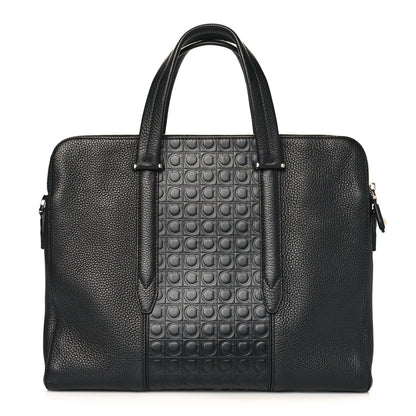 Salvatore Ferragamo Calfskin Gancini Business Bag Black 1 of 10