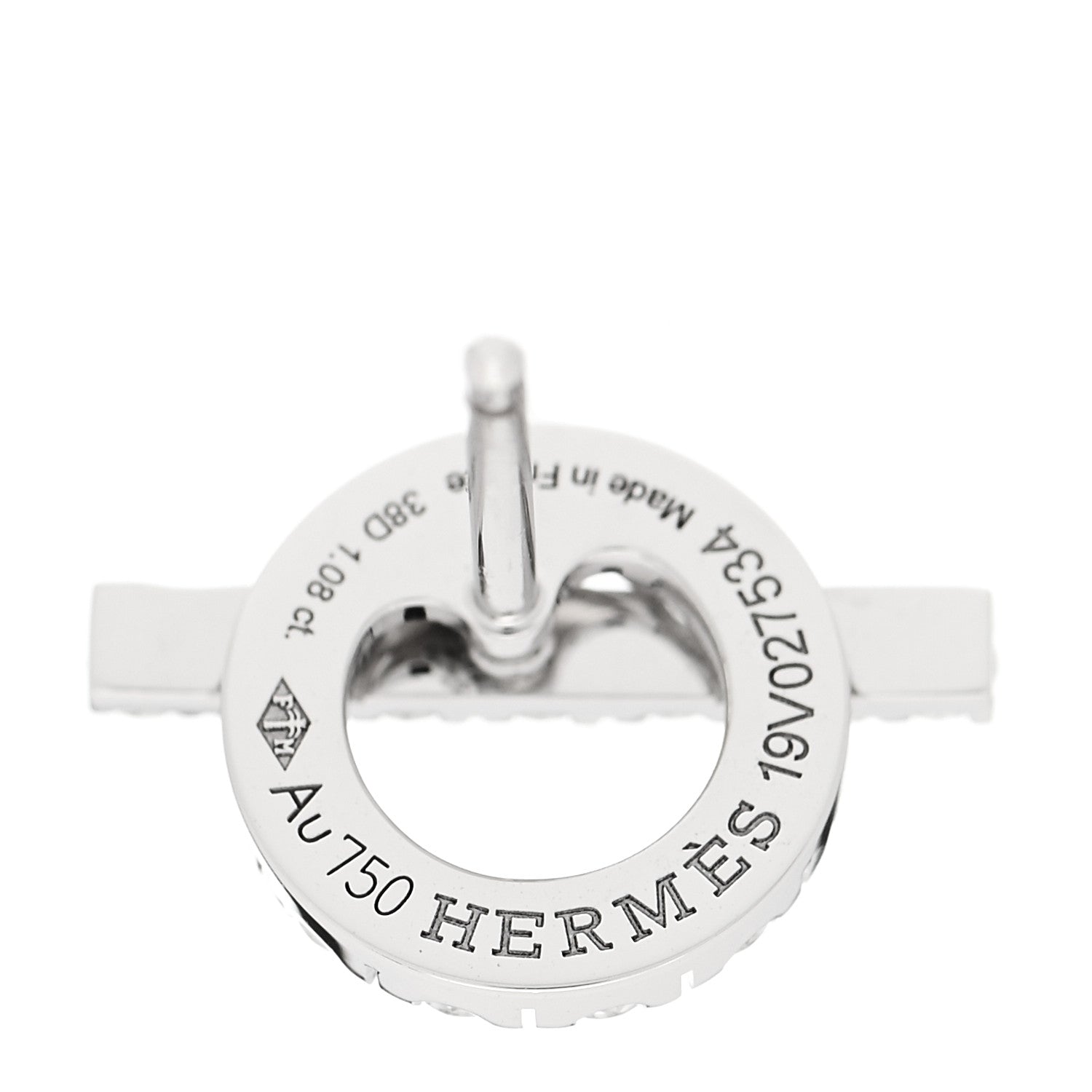 Hermes 18K White Gold Diamond Finesse Earrings 4 of 5