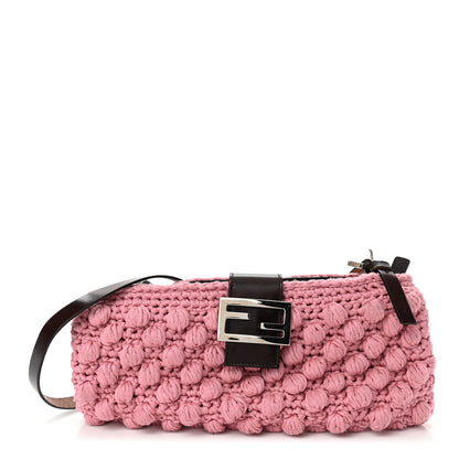 Fendi Woven Knit Mini Baguette Pink 1 of 9
