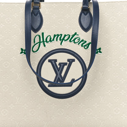 Louis Vuitton Jacquard Embroidered Tufted Monogram Hamptons Onthego GM Black 7 of 9