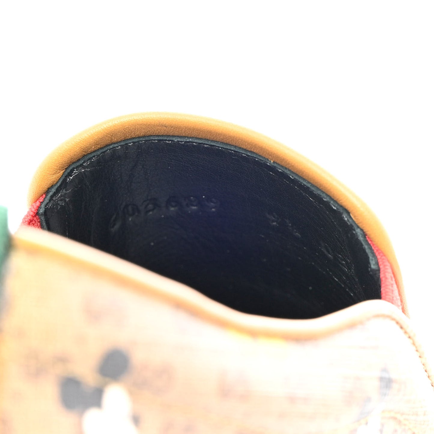 X DISNEY Mini Vintage GG Supreme Monogram Mickey Mouse Mens Slip-On Sneakers 9.5 Beige Vintage Sun Oil