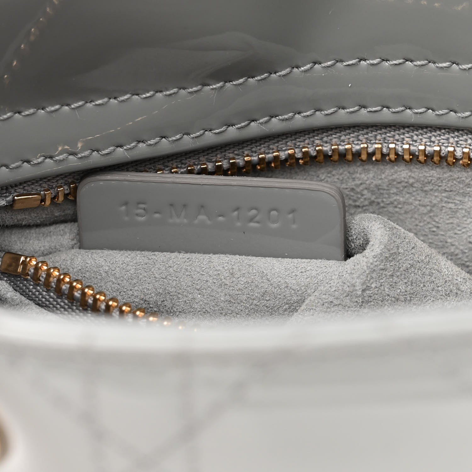 Christian Dior Patent Cannage Mini Lady Dior Grey Stone 7 of 10