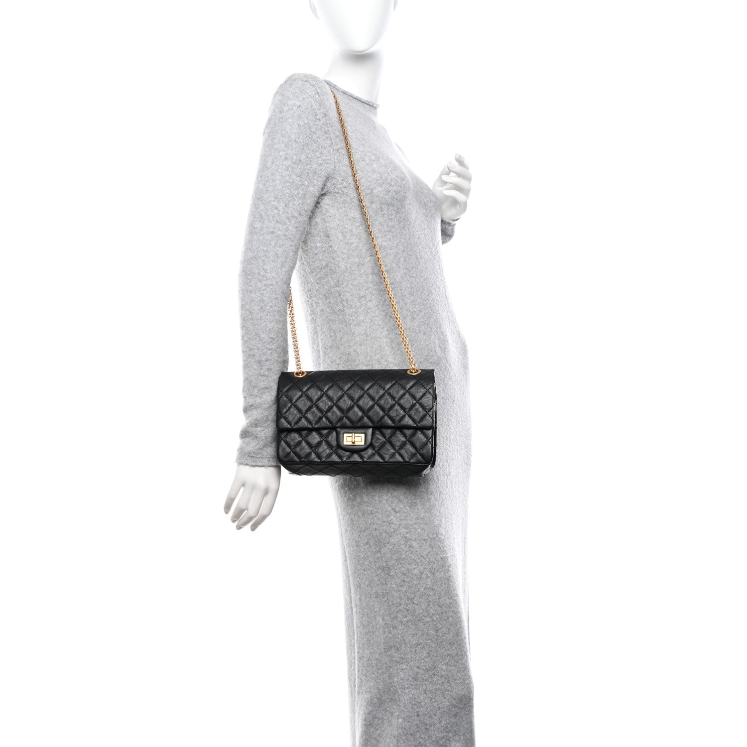 Chanel Aged Calfskin Quilted 2.55 Reissue 225 Flap Black 2 of 11