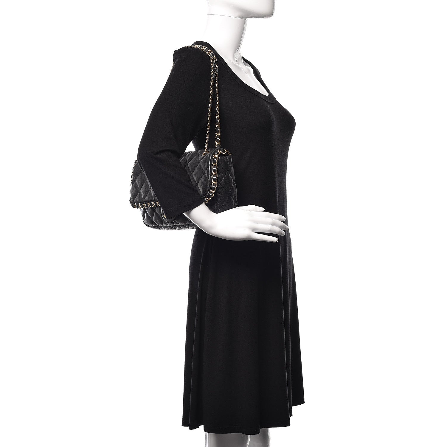 Chanel Calfskin Quilted Medium Chain Me Flap Black 2 of 9