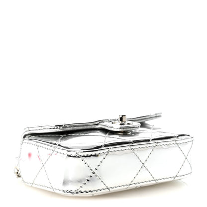 Chanel Mirror Calfskin Small Top Handle Clutch With Chain Silver 4 of 11