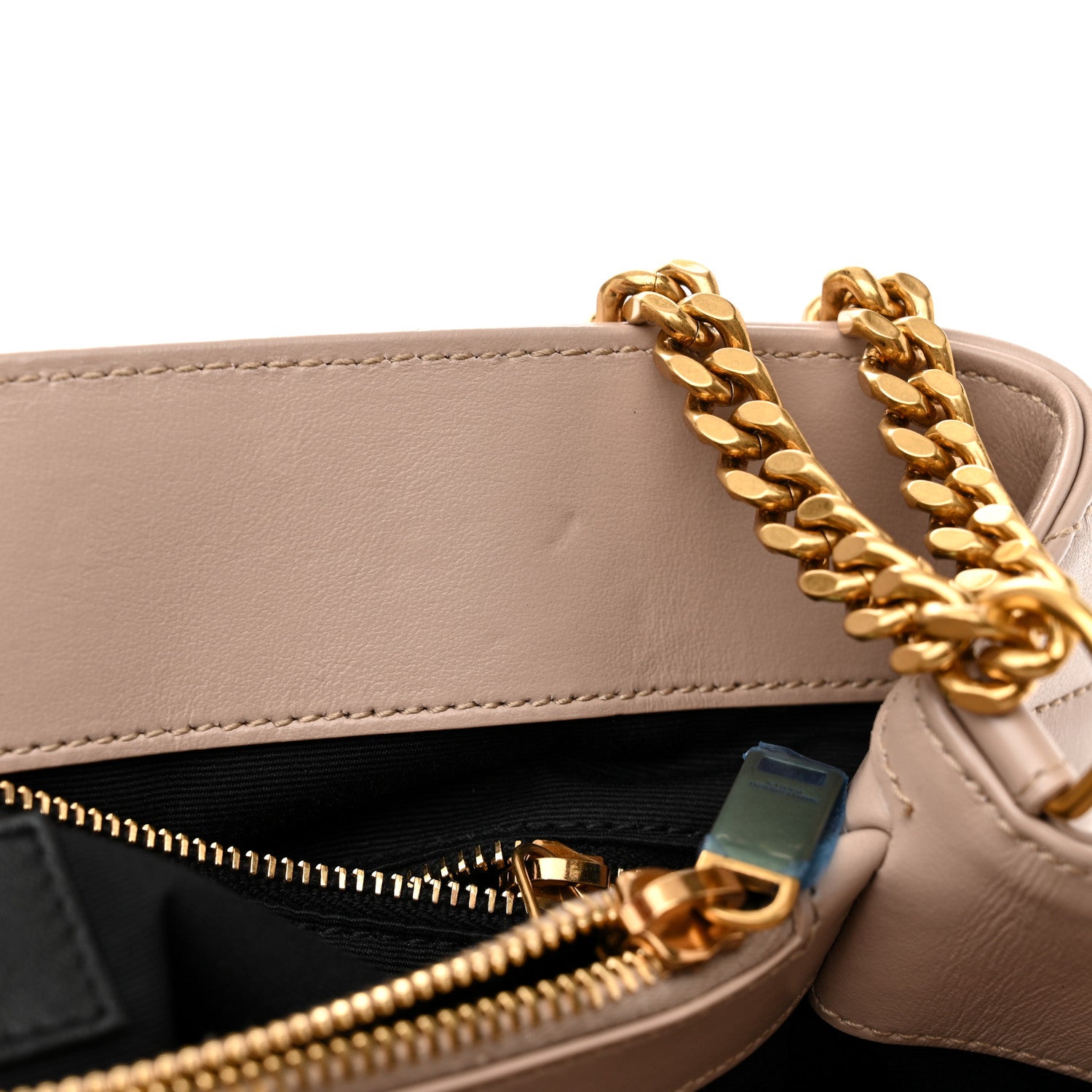 Saint Laurent Calfskin Y Quilted Monogram Medium Loulou Chain Satchel Light Natural 12 of 14