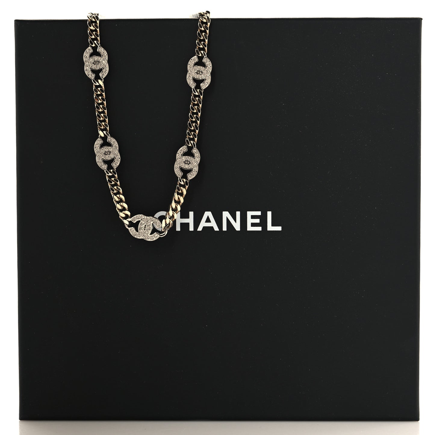 Crystal Chain CC Choker Gold Silver