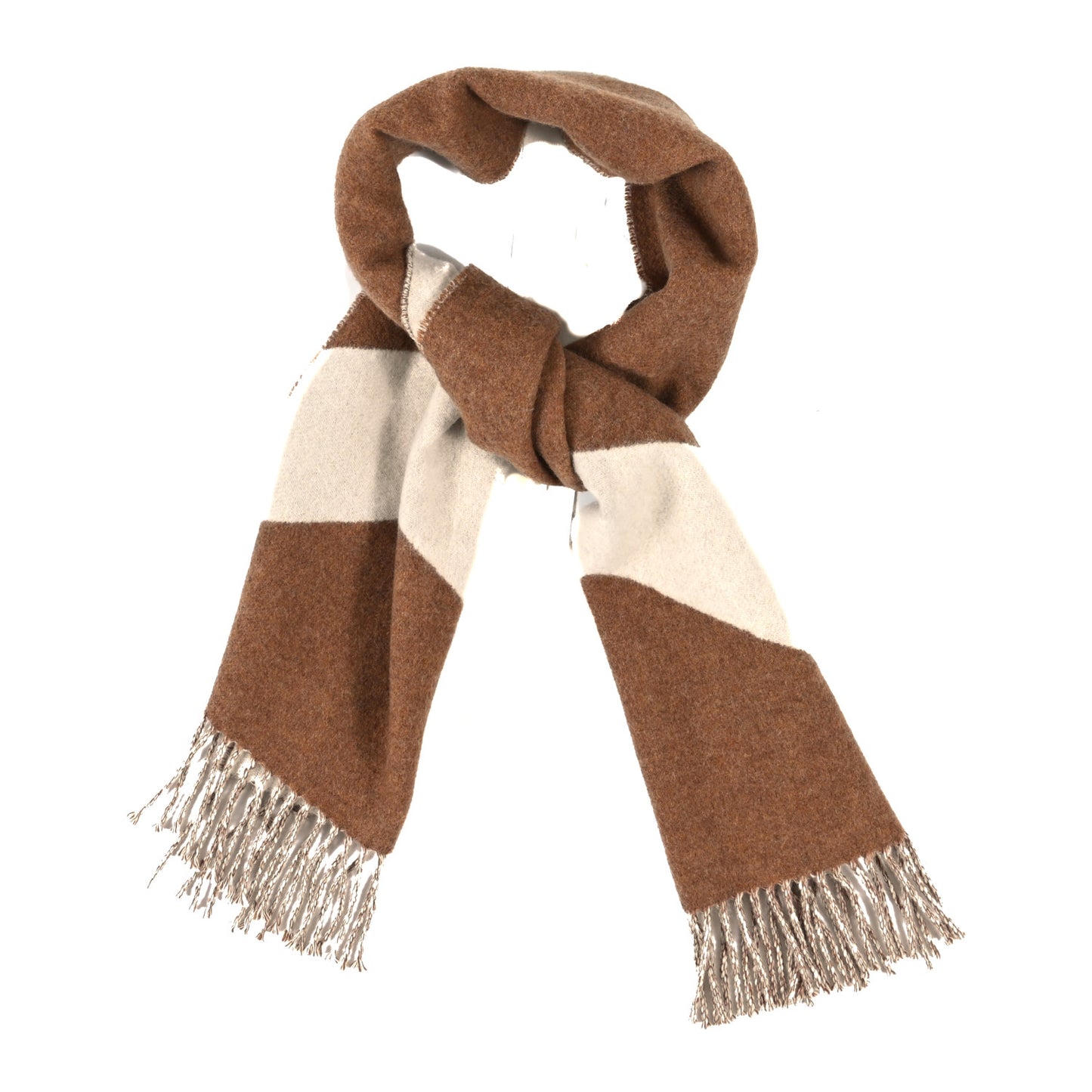Cashmere Chevron Muffler Noisette Ecru