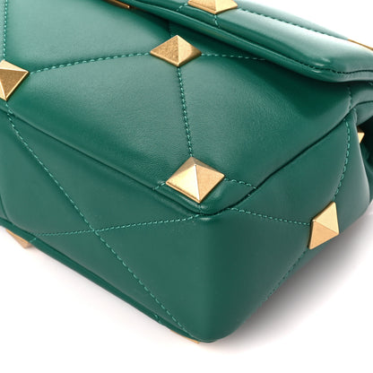 Valentino Garavani Nappa Large Roman Stud Shoulder Bag Jungle 9 of 9