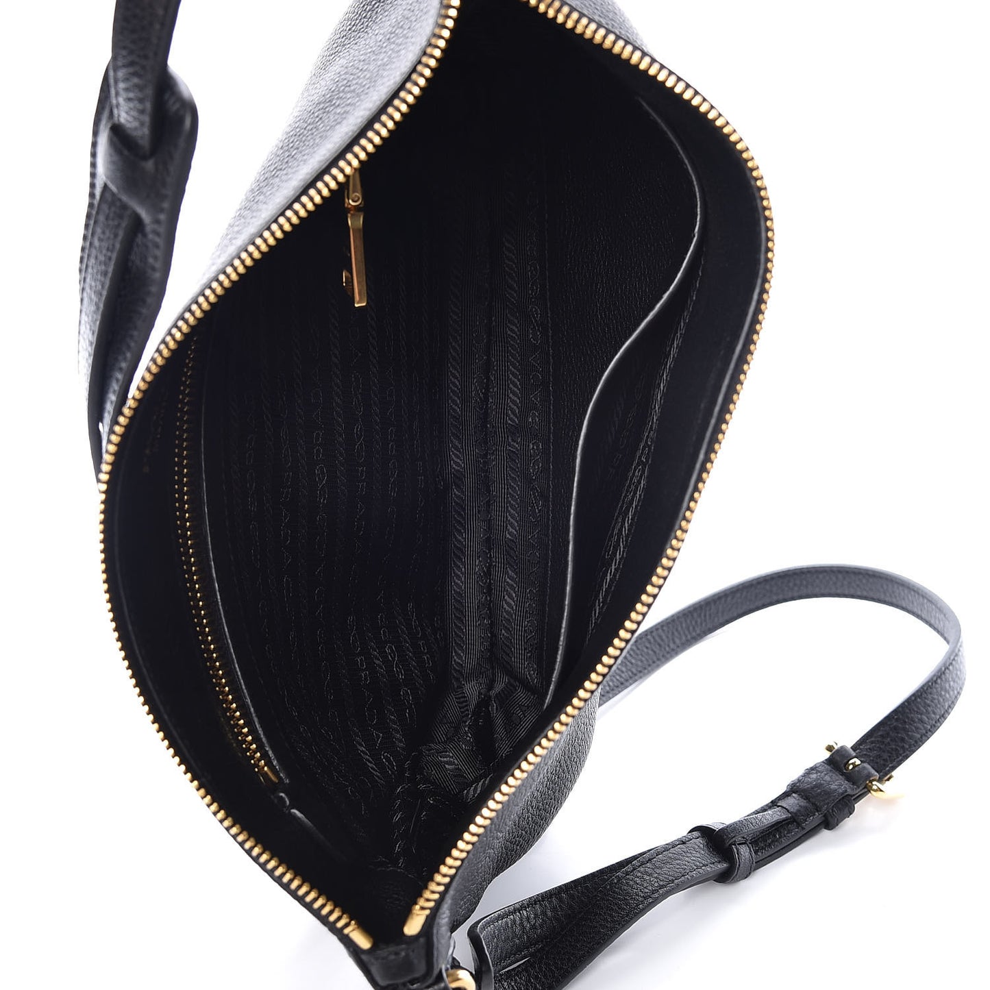 Vitello Daino Crossbody Bag Black