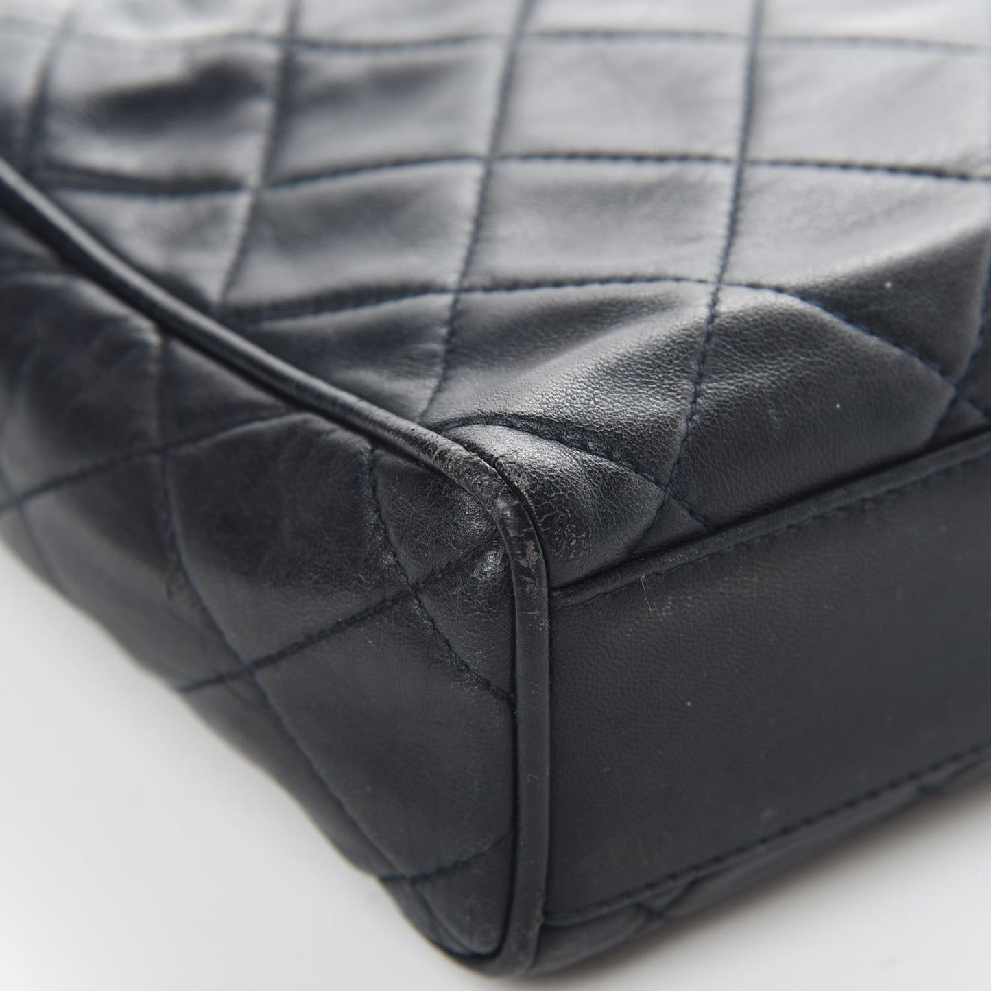 Lambskin Quilted CC Shoulder Bag Navy