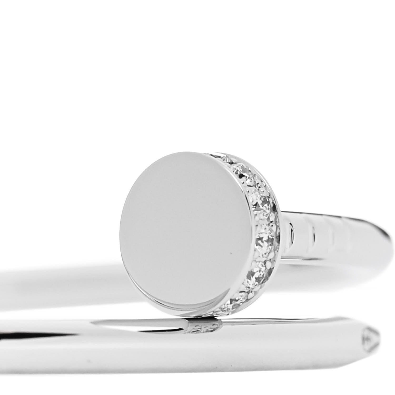 Cartier 18K White Gold Diamond Small Juste Un Clou Bracelet 15 3 of 4