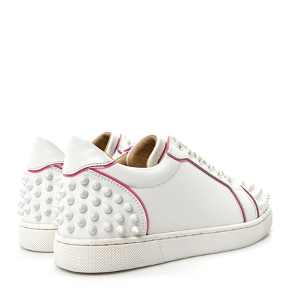 Christian Louboutin Calfskin Spikes Womens Vieira 2 Flat Sneakers 36 White Rose 5 of 9