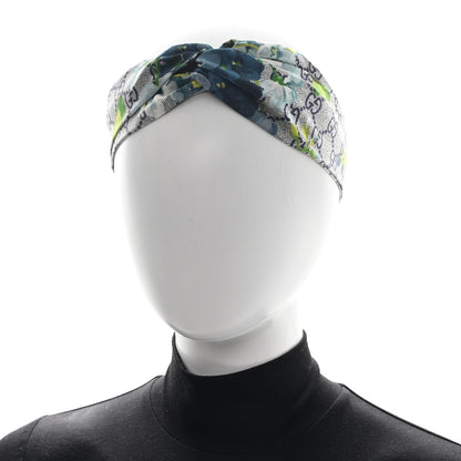 Gucci Silk Monogram Blooms Print Headband Blue 2 of 5