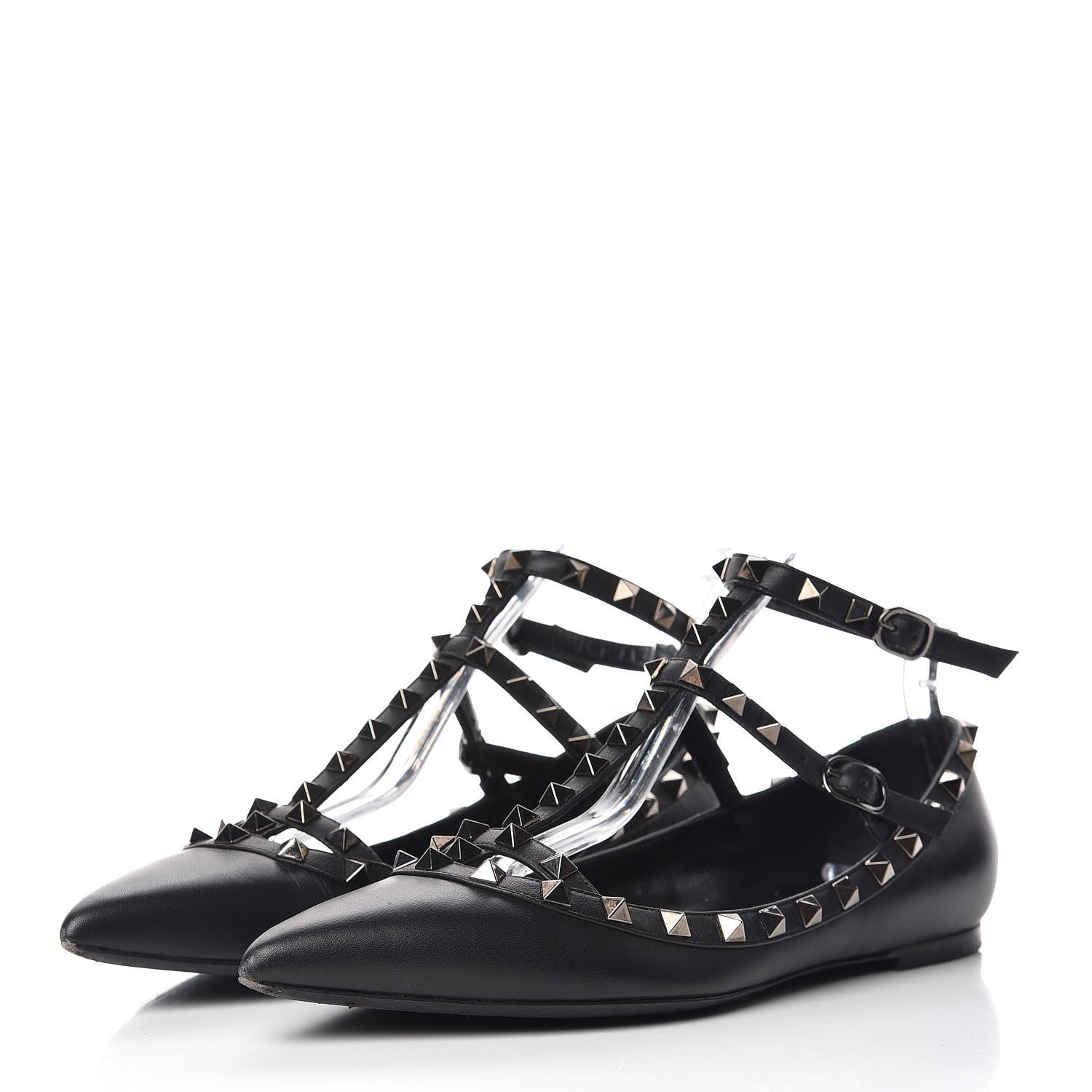 Valentino Garavani Nappa Rockstud Cage Ballerina Flats 39 Black 3 of 13