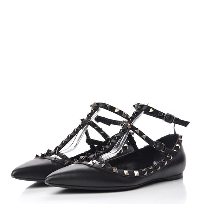 Valentino Garavani Nappa Rockstud Cage Ballerina Flats 39 Black 3 of 13