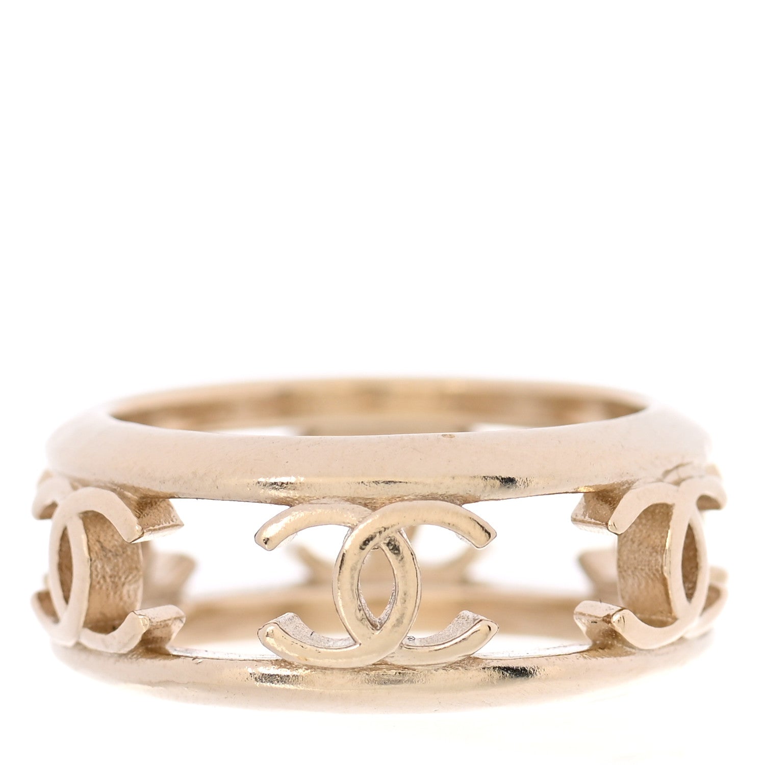 Chanel Metal Chain CC Ring 7 Golden 3 of 5