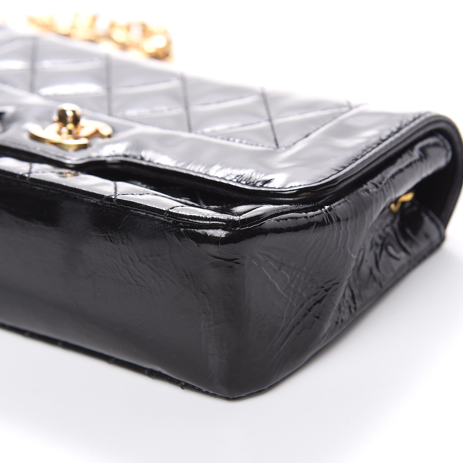 Chanel Patent Quilted Extra Mini Rectangular Flap Black 12 of 21