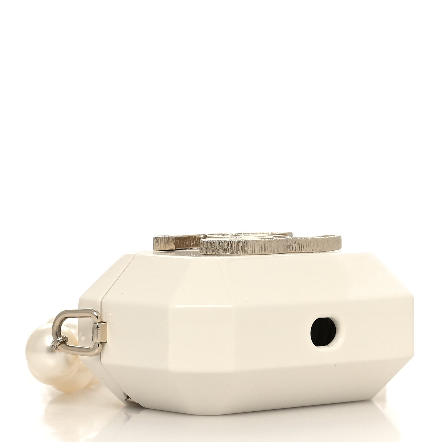 Chanel Resin Crystal Pearl Lambskin Airpods Pro Holder Necklace Pearly White 5 of 7