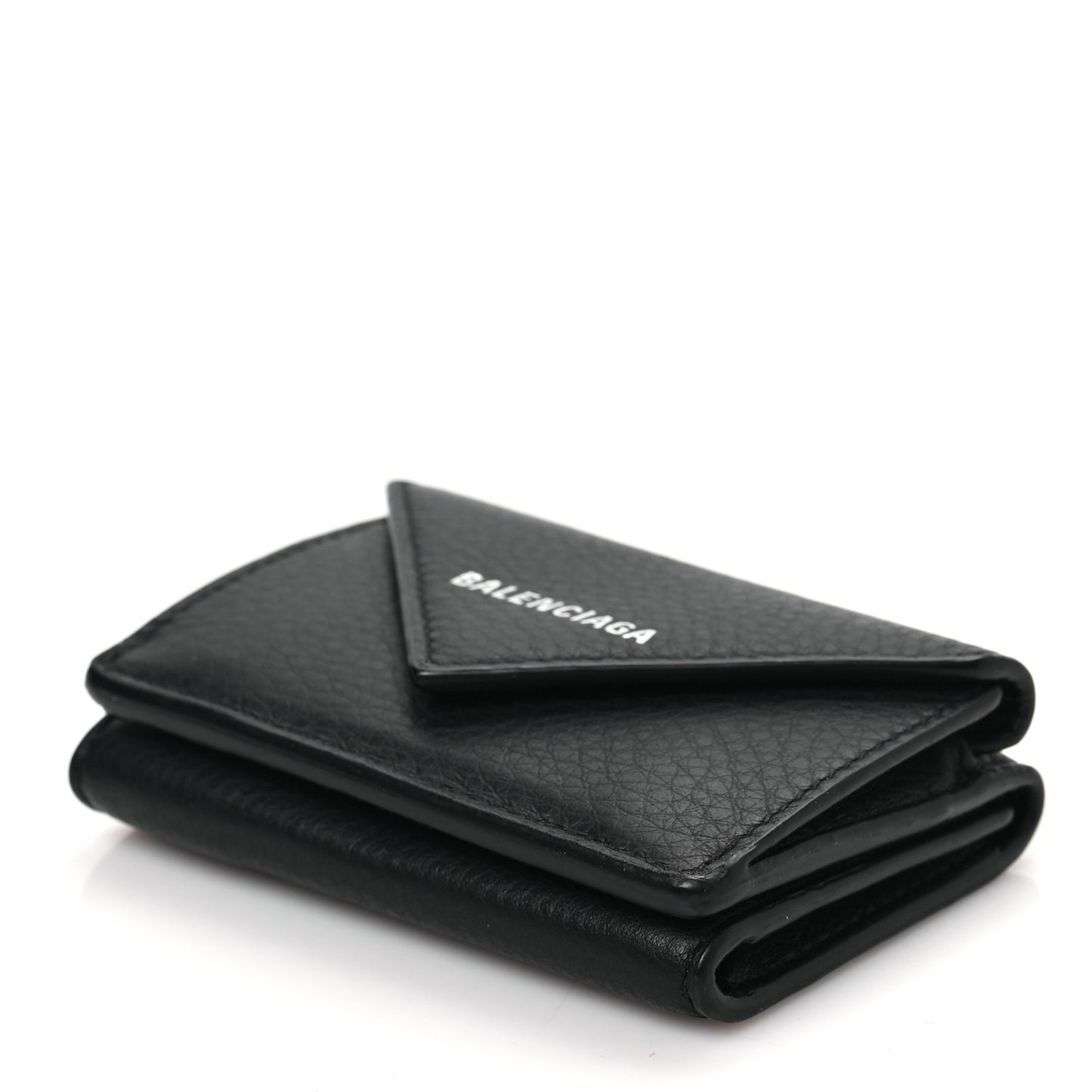 Calfskin Mini Papier Wallet Black