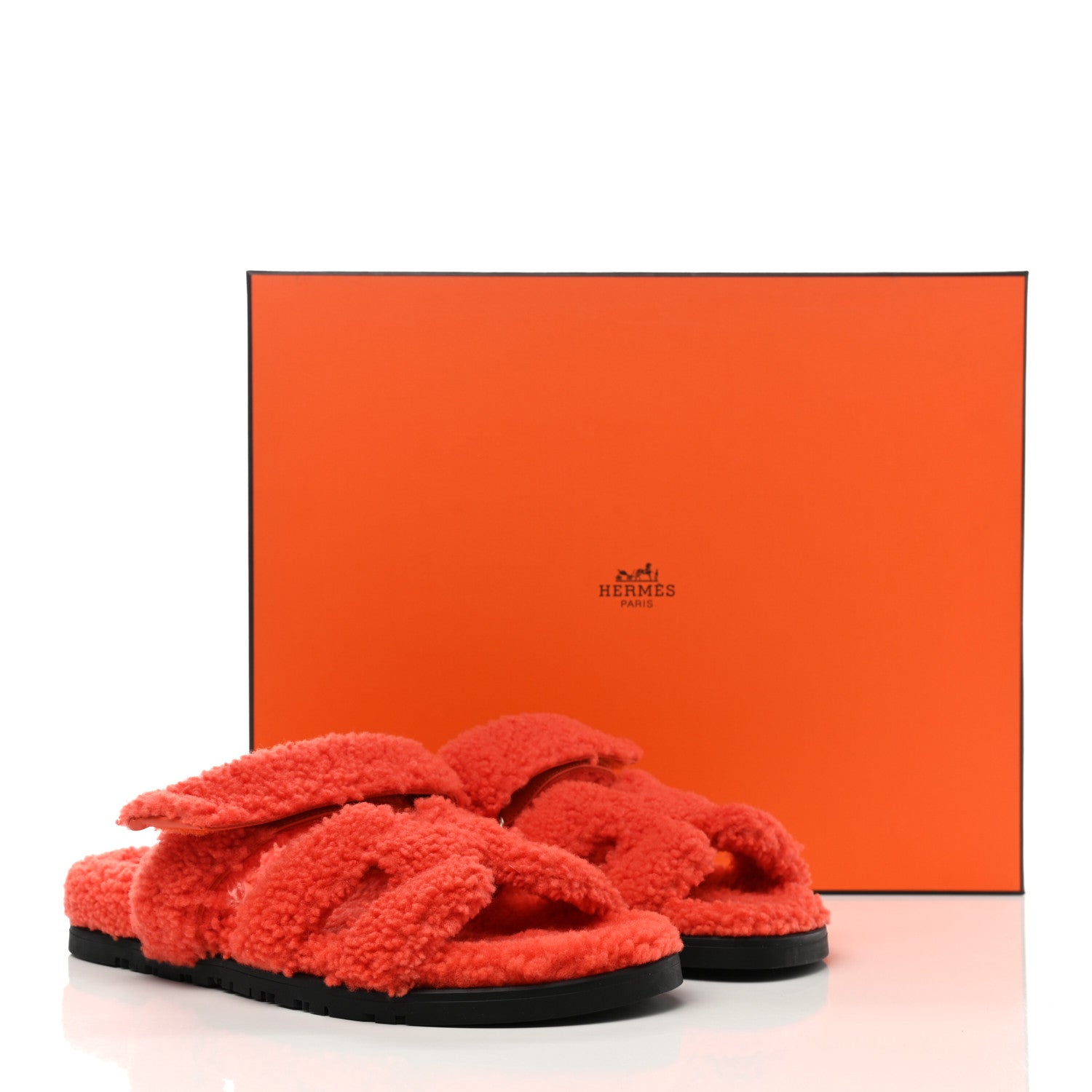 Hermes Woolskin Womens Chypre Sandals 38 Orange 8 of 8
