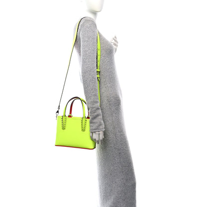 Christian Louboutin Patent Calfskin Loubinthesky Small Cabata Tote Fluo Yellow 2 of 10