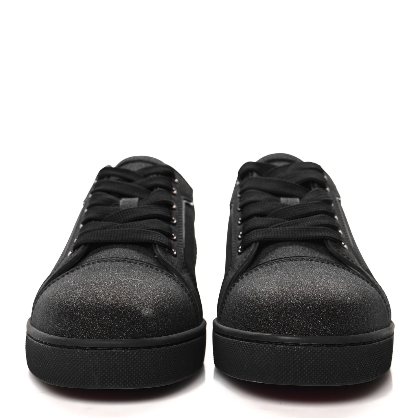 Glitter Calfskin Vieira Flat Sneakers 38 Black