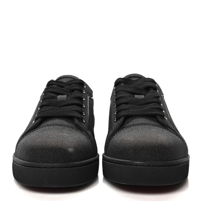 Christian Louboutin Glitter Calfskin Vieira Flat Sneakers 38 Black 2 of 10