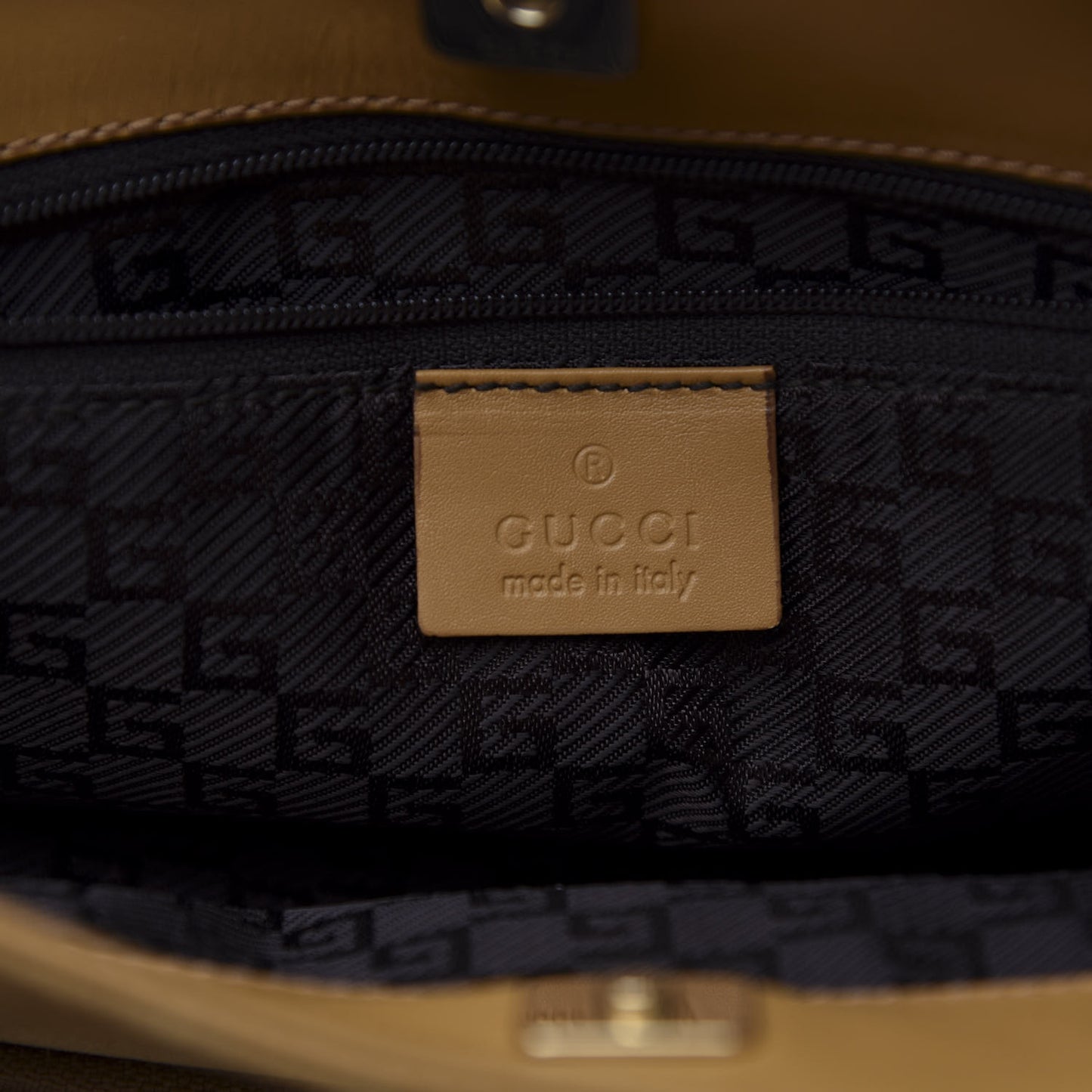 Suede Double Pocket Tote Beige