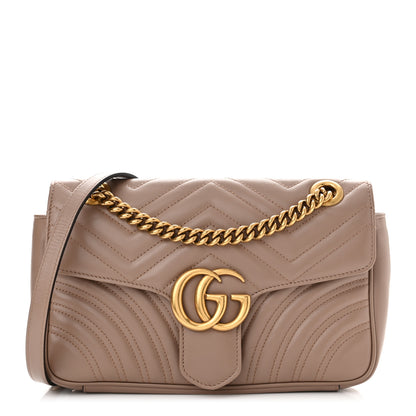 Gucci Calfskin Matelasse Small GG Marmont Shoulder Bag Porcelain Rose 1 of 10