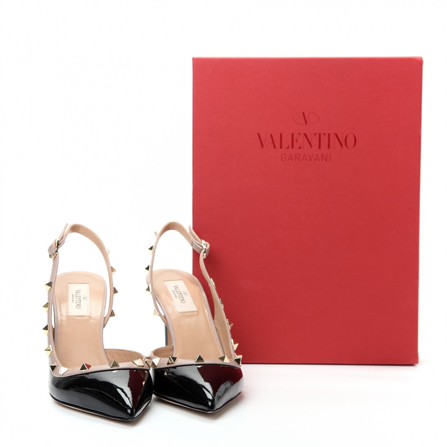 Valentino Garavani Patent Rockstud Half D'Orsay Slingback 85mm Pumps 39.5 Black Poudre 11 of 11