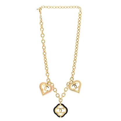 Chanel Resin Love And Clovers Charm Necklace Gold Multicolor 3 of 5
