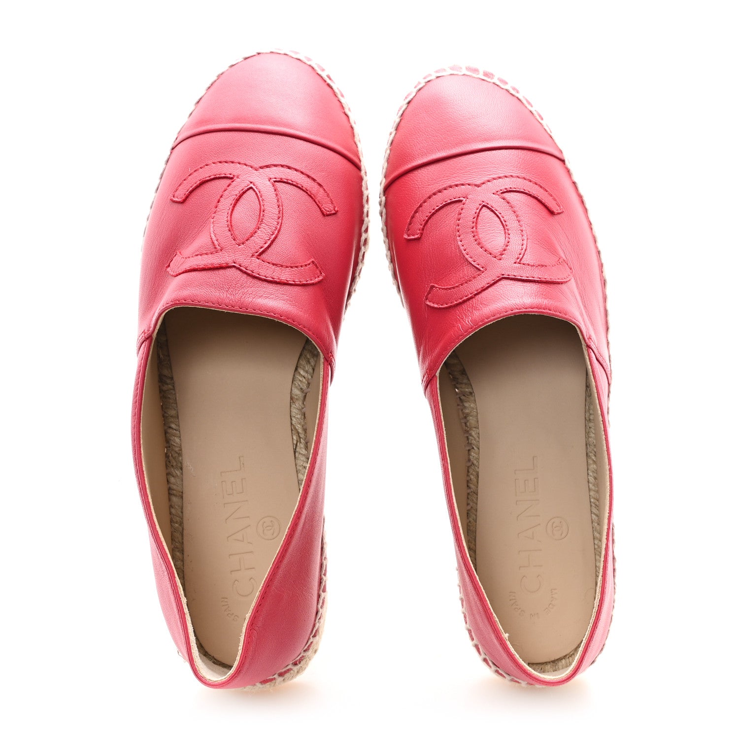 Chanel Lambskin CC Espadrilles 38 Red 2 of 10