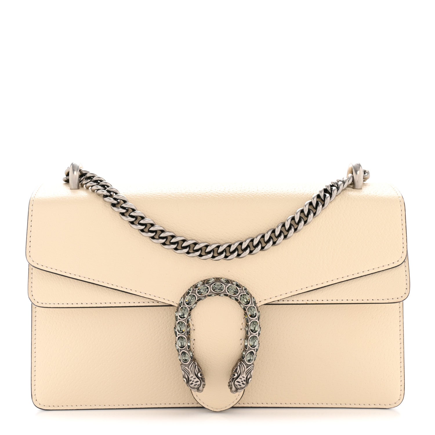 Gucci Textured Calfskin Crystal Small Dionysus Shoulder Bag Mystic White 1 of 10