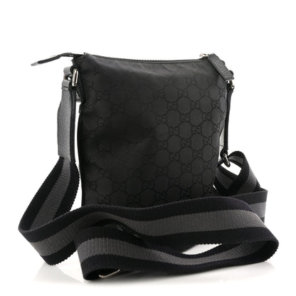 Gucci Nylon Monogram Mini Flat Messenger Bag Black 3 of 11