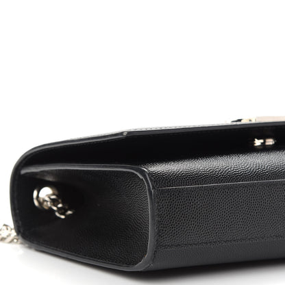 Saint Laurent Grain De Poudre Small Monogram Kate Satchel Black 7 of 8