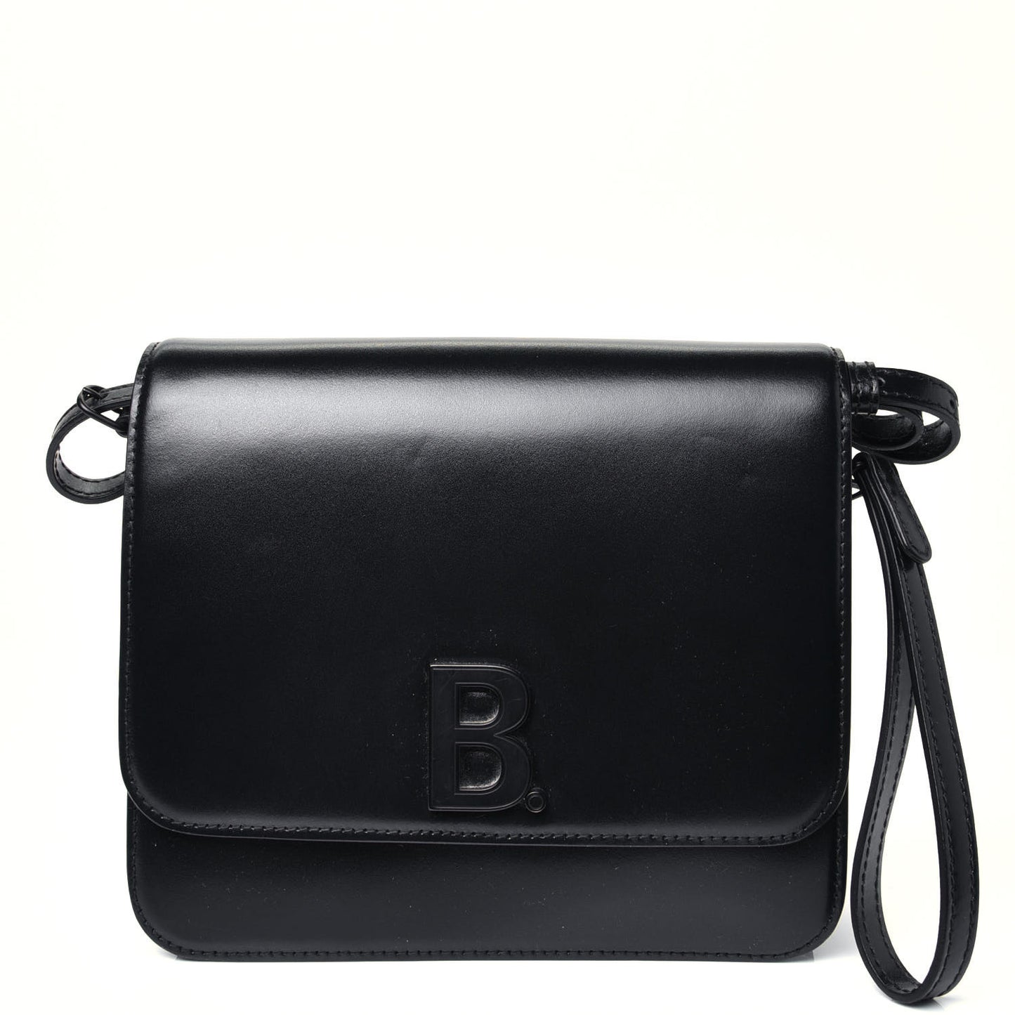 Shiny Box Calfskin Medium B Bag Black