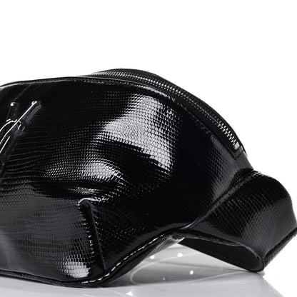 Saint Laurent Lizard Embossed Calfskin Belt Bag Black 7 of 8
