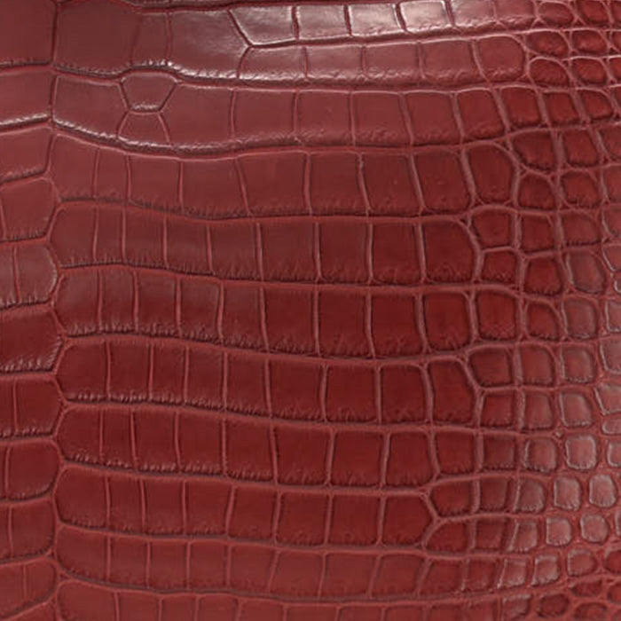 swatch of hermes bourgogne in matte porosus crocodile FASHIONPHILE