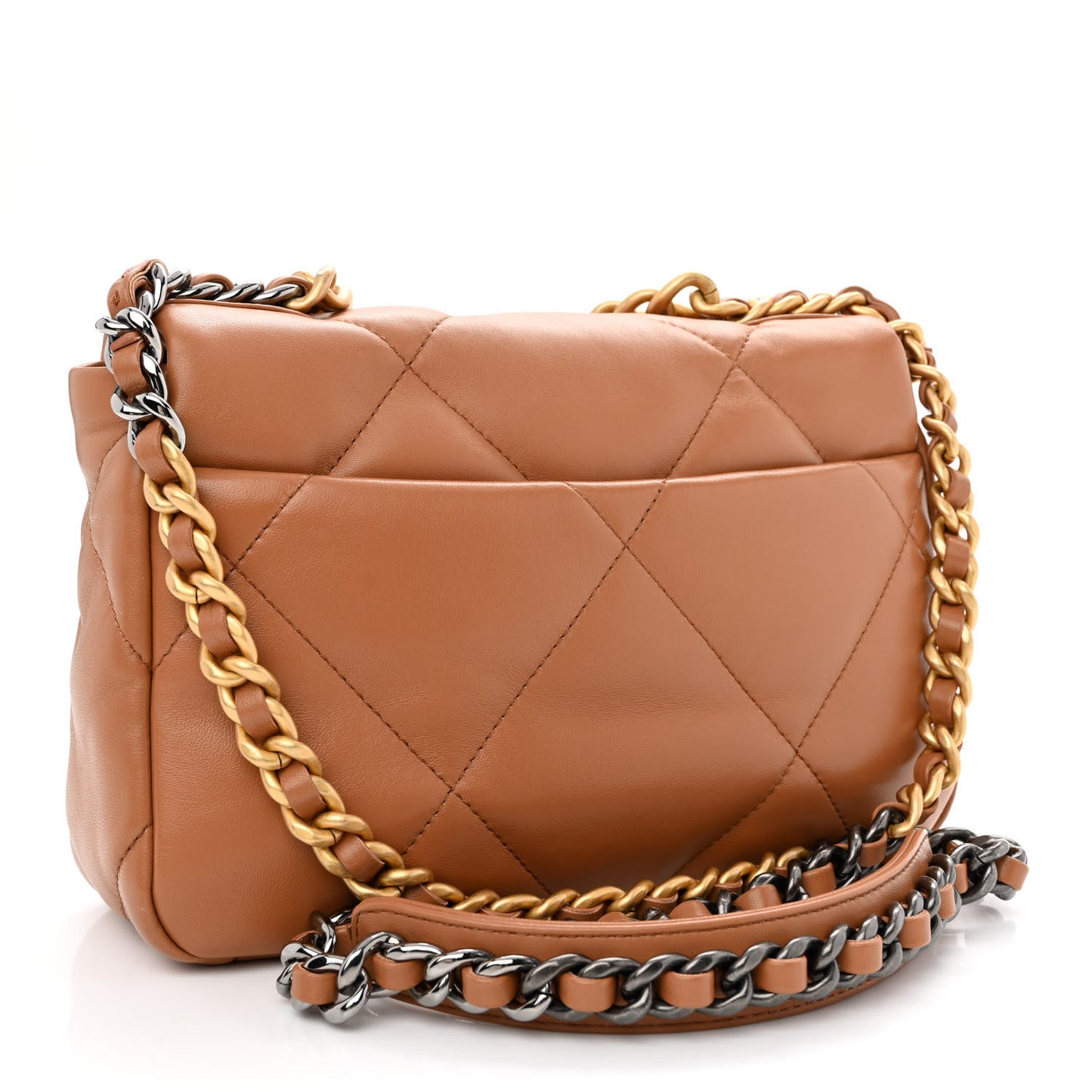 Lambskin Quilted Medium Chanel 19 Flap Brown