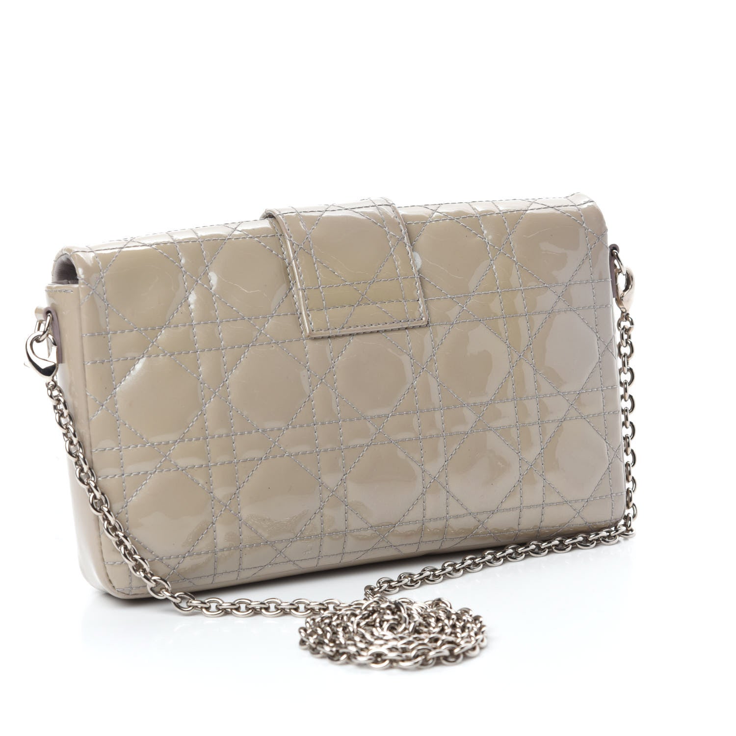 Christian Dior Patent Cannage New Lock Pouch Grey 3 of 10