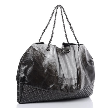 Chanel Vinyl Quilted Melrose Degrade Tote Black 3 of 9